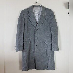 Cashmere & Wool Blend Men's Gray Dress Coat Size 42